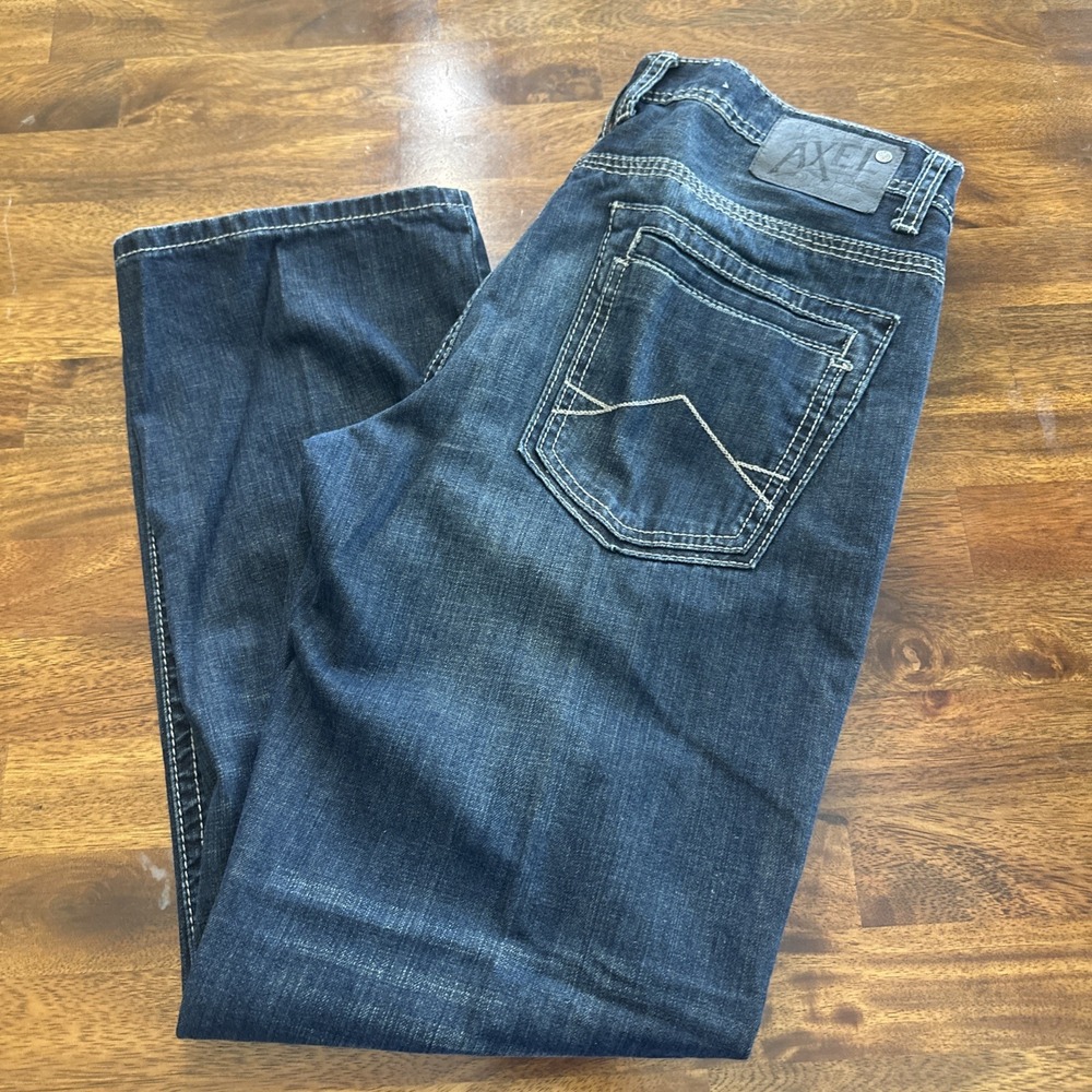Axel Treadwell Jeans Relaxed Straight Dark Wash Denim Size 34x30 Grunge Look